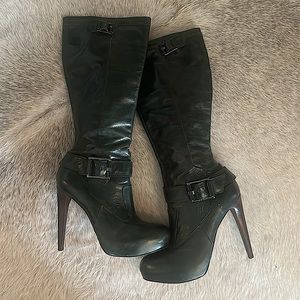 L.A.M.B. Gwen Stefani Vincent Platform Boots Dark Green Size 8.5 - used